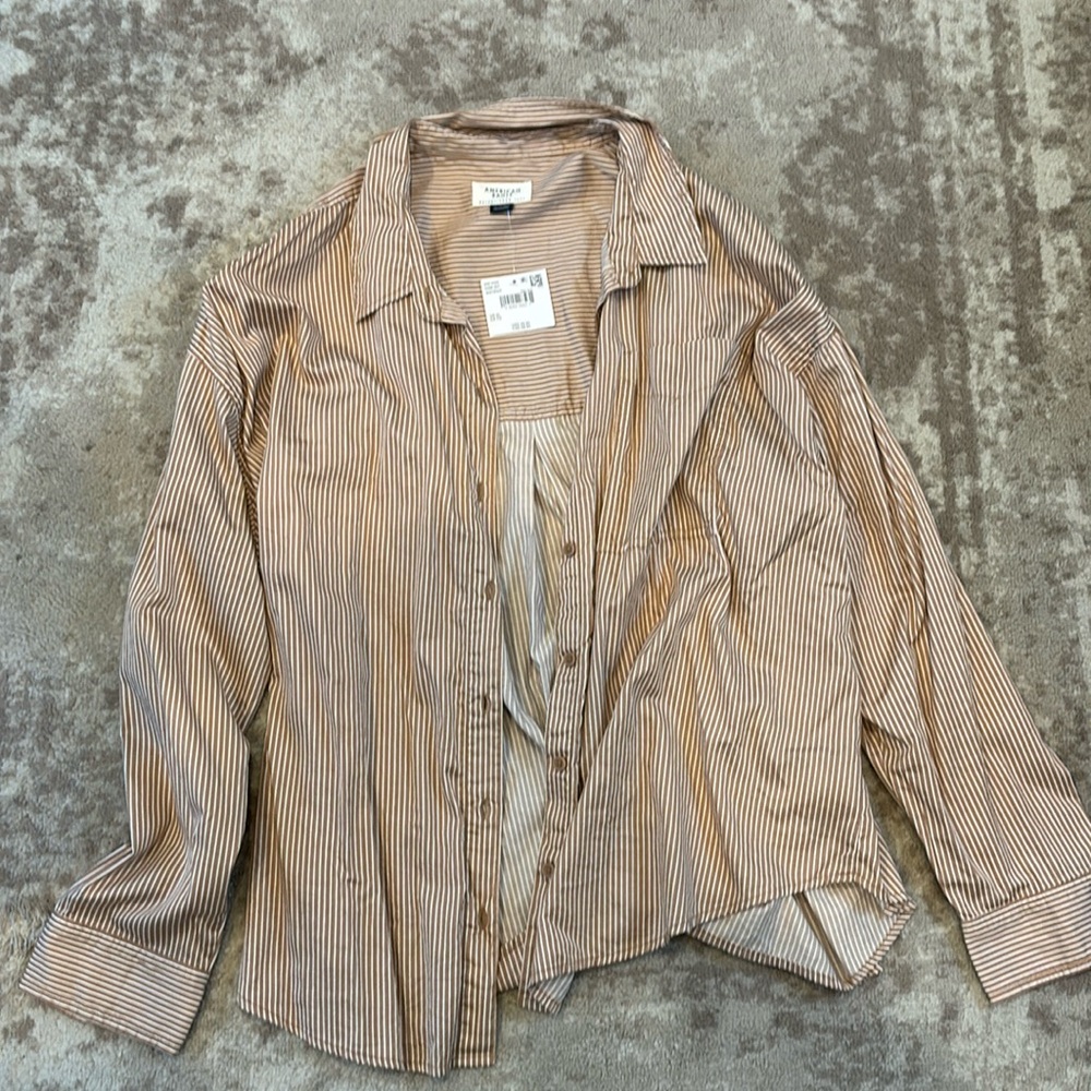 Striped button up long sleeve shirt